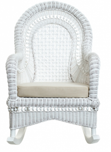 Кресло-качалка с приставным столиком CRU- Виктория белый