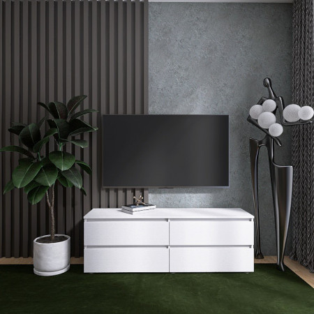 Тумба под телевизор EVR- Лайт ЛТВ-1400 белый(нимфея альба)