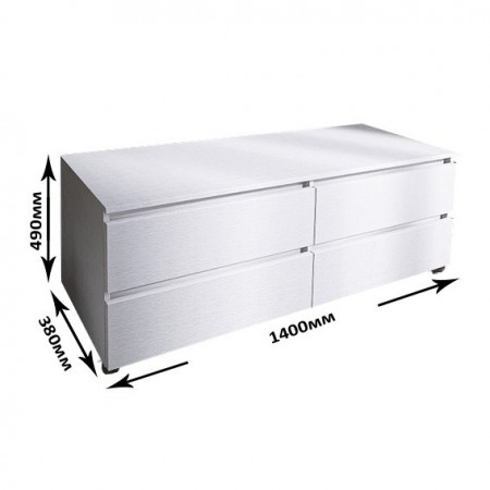 Тумба под телевизор EVR- Лайт ЛТВ-1400 белый(нимфея альба)