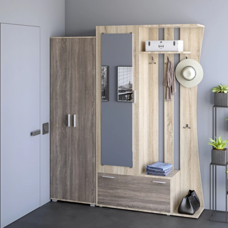 Прихожая(модульная) EVR- Бриз-7 дуб Сонома + трюфель