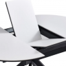 Стол обеденный раcкладной CRV- Tilla, Pure white ceramic top black base, 105 см,белый