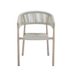 Стул садовый VTR- ODС-20 (Ноли) айвори + белый дуб 