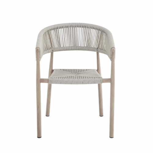 Стул садовый VTR- ODС-20 (Ноли) айвори + белый дуб 