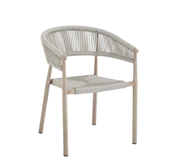 Стул садовый VTR- ODС-20 (Ноли) айвори + белый дуб 