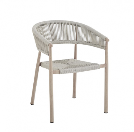 Стул садовый VTR- ODС-20 (Ноли) айвори + белый дуб 