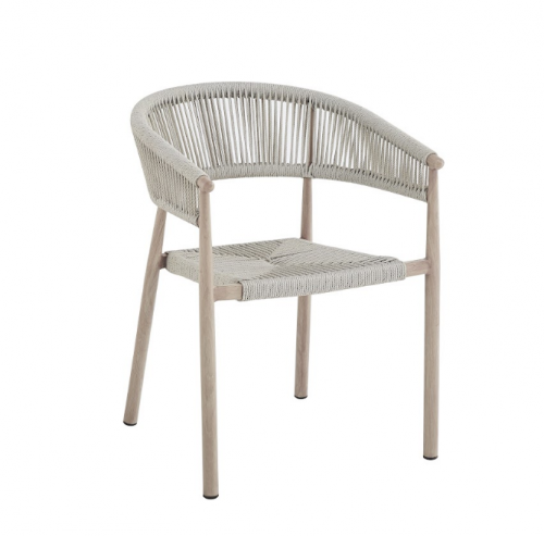 Стул садовый VTR- ODС-20 (Ноли) айвори + белый дуб 