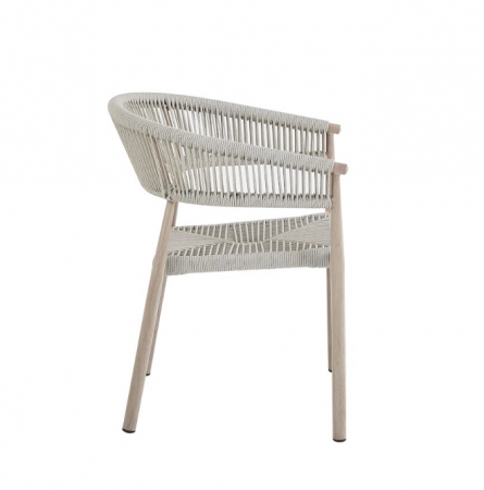 Стул садовый VTR- ODС-20 (Ноли) айвори + белый дуб 