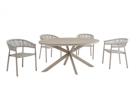 Стул садовый VTR- ODС-20 (Ноли) айвори + белый дуб 