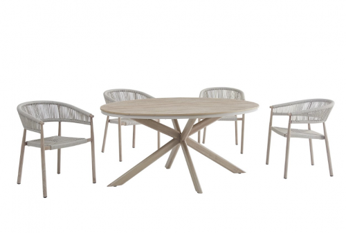 Стул садовый VTR- ODС-20 (Ноли) айвори + белый дуб 