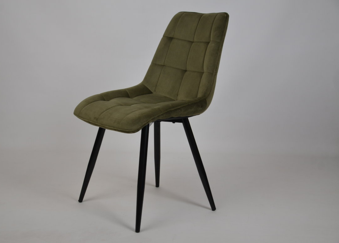 Стул INI- CHARLIE черный каркас/оливковый