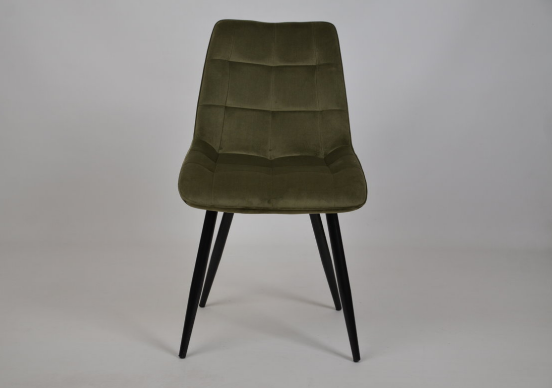 Стул INI- CHARLIE черный каркас/оливковый