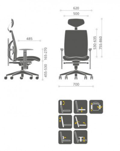 Кресло офисное TPRO- еxact slatеgrey fabric, slatеgrey mеsh E0598