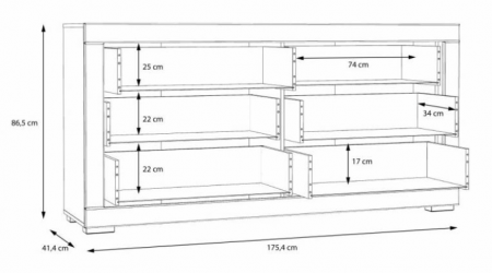 Комод PL- Forte SNOW SNWK26