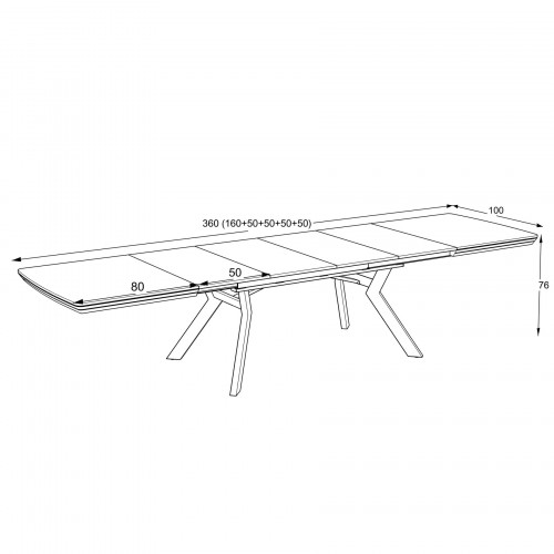 Стол раздвижной Avn- ROBAT 160-360x100 Cosmos Glossy