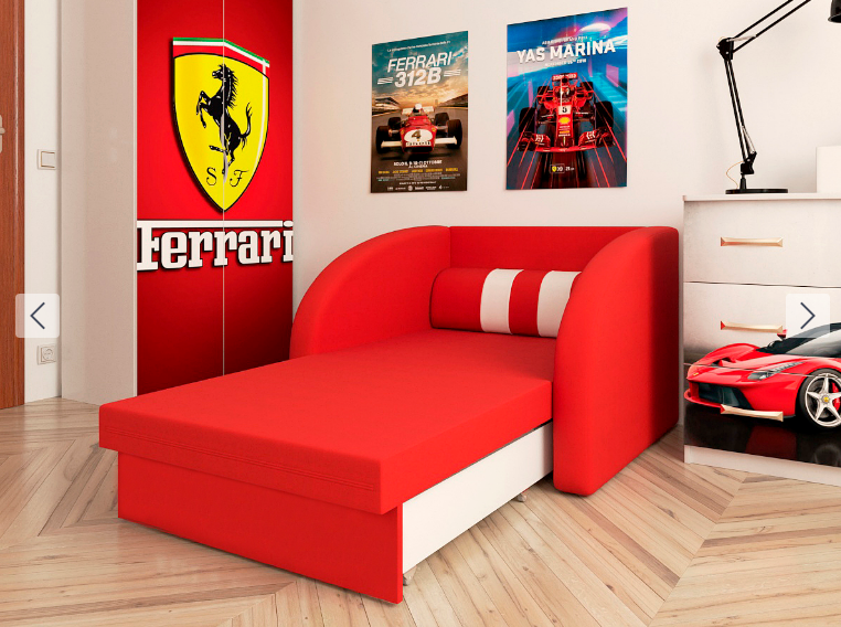 Кресло-кровать VRN- SMART 80х170 см (красный, розовый)