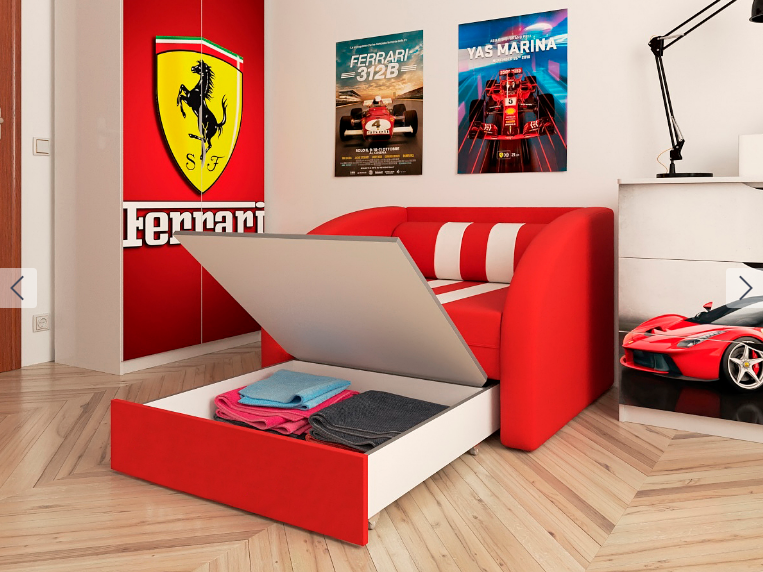 Кресло-кровать VRN- SMART 80х170 см (красный, розовый)