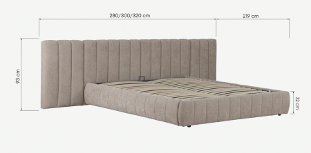 Кровать с подьемным механизмом CRV- Walluxe taupe 180*200  