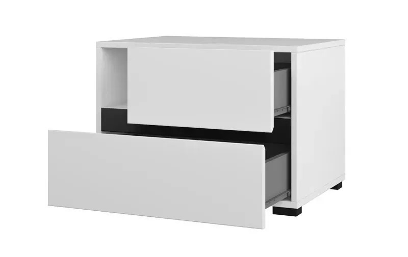 Тумбочка прикроватная Helvetia CROSS S 249WMY22 (белый-черный)