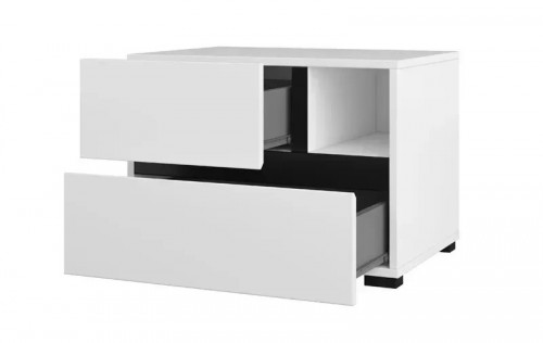 Тумбочка прикроватная Helvetia CROSS S 249WMY22 (белый-черный)