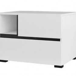 Тумбочка прикроватная Helvetia CROSS S 249WMY22 (белый-черный)