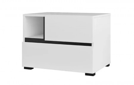 Тумбочка прикроватная Helvetia CROSS S 249WMY22 (белый-черный)