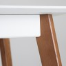 Стол обеденный раскладной BIO- Лофт Сингл (столешница белая, каркас и ножки орех)