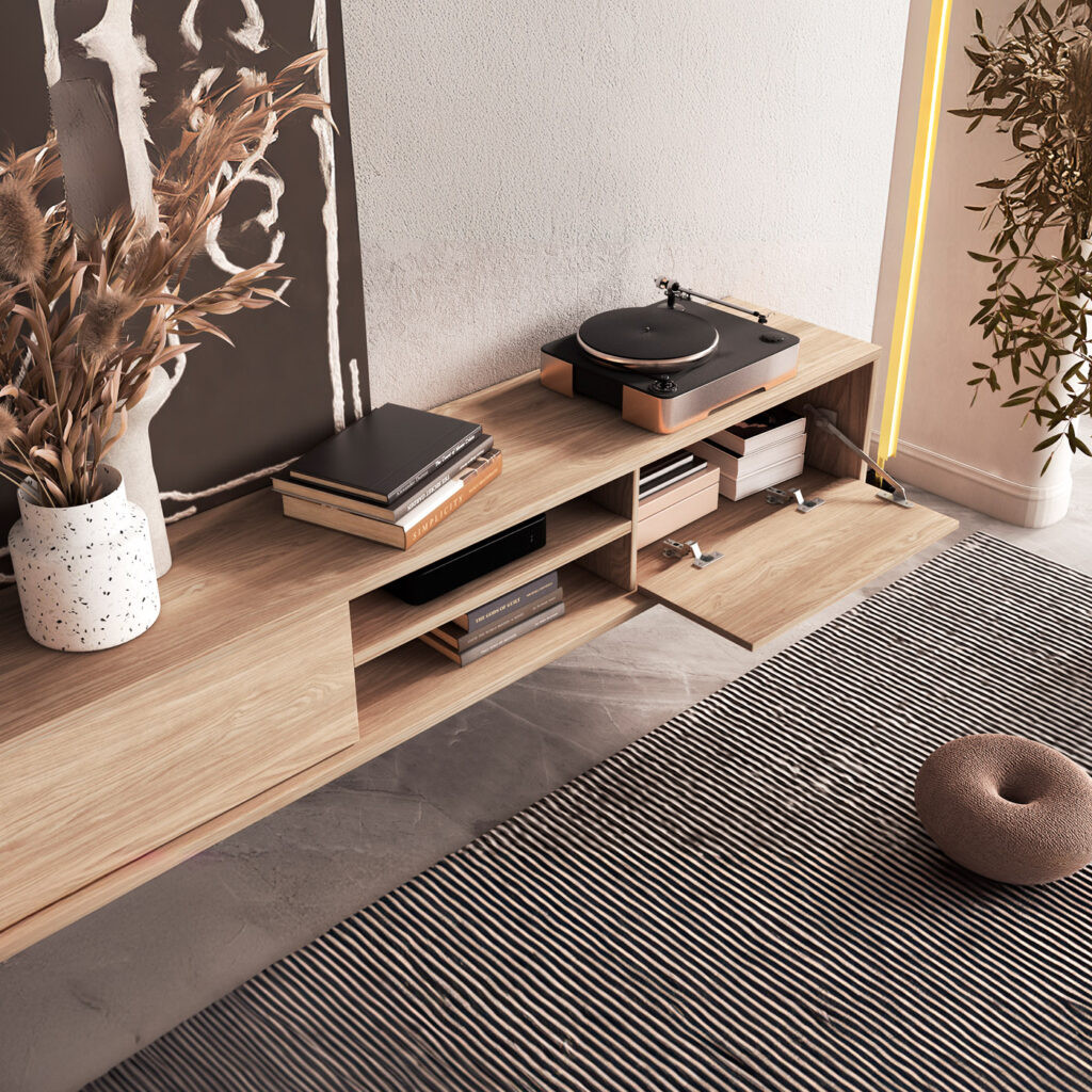 Тумба под телевизор навесная Helvetia FRIDA 24DOMT40 (дуб промасленный)