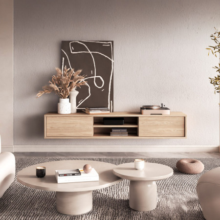 Тумба под телевизор навесная Helvetia FRIDA 24DOMT40 (дуб промасленный)