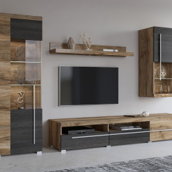 Стенка в гостиную Helvetia ROGER 226ZZH10 (сатиновый нуссбаум)