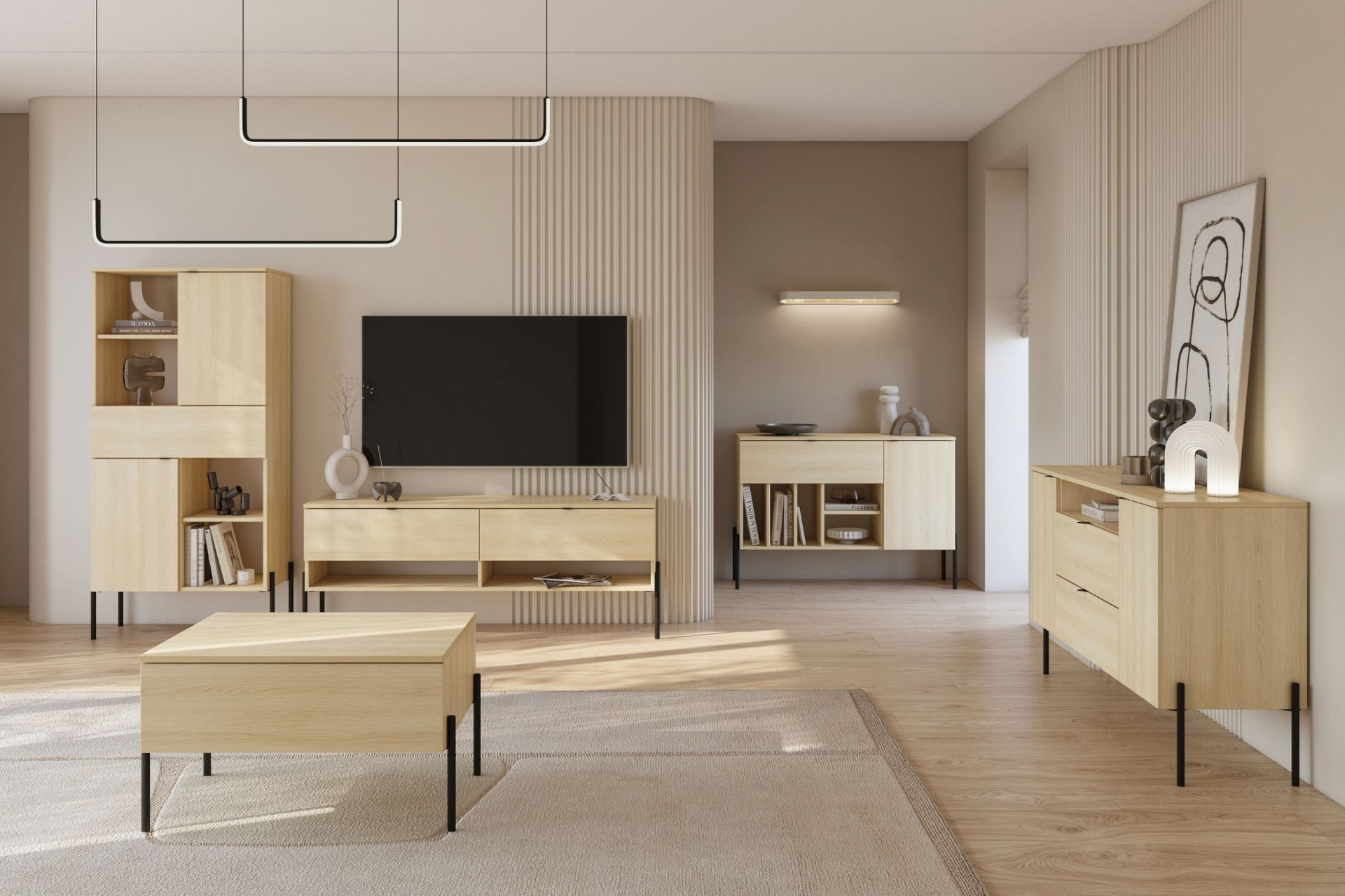 Комплект в гостиную Helvetia ORE (дуб Линдберга)