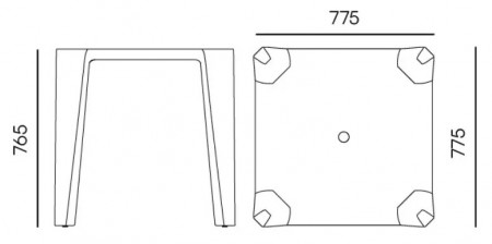 Стол квадратный уличный VLL- FERNE Lottie (антрацит, серый)
