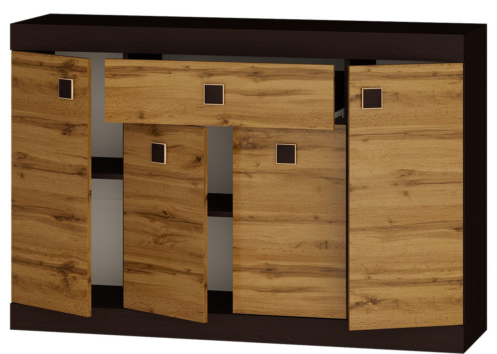 Большой комод EVR- Соната-7 венге + фасад крафт золотой