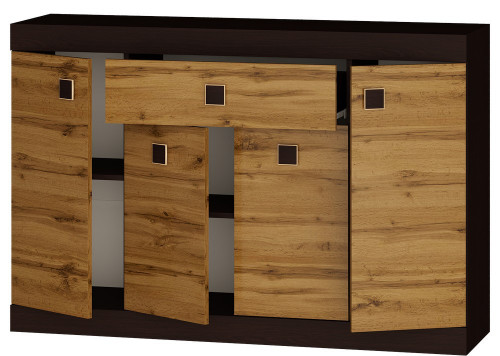 Большой комод EVR- Соната-7 венге + фасад крафт золотой