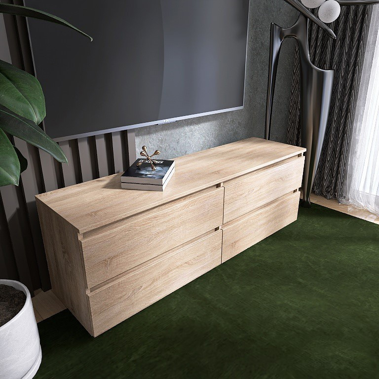 Тумба под телевизор EVR- Лайт ЛТВ-1400 дуб Сонома