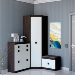 Прихожая(модульная) EVR- Соната-7 венге темный + белый