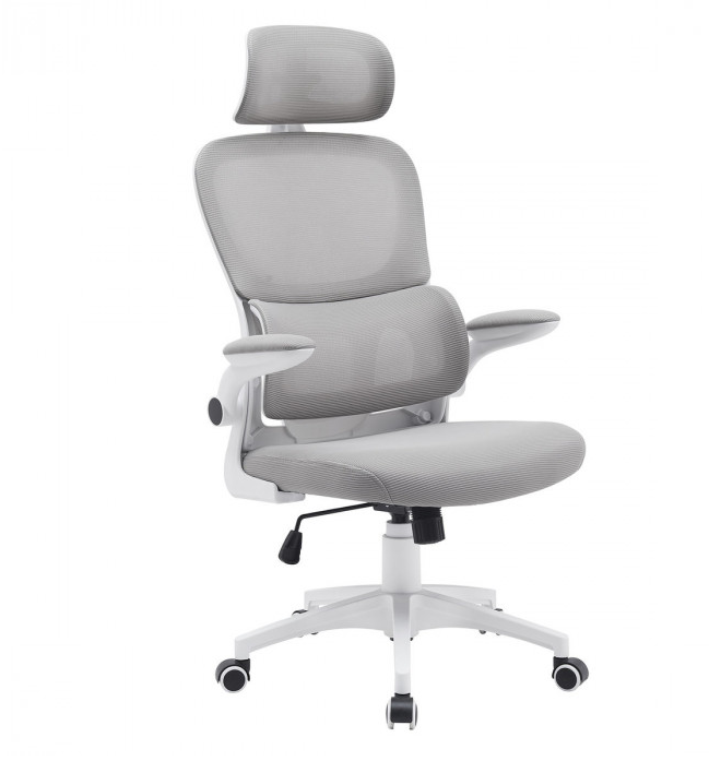 Компьютерное кресло поворотное INI- OWEN  серый/белый  