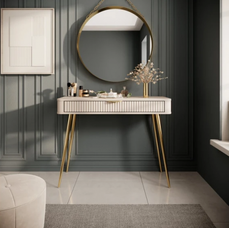 Туалетный столик Perfect Home- Ланте/Lante беж /золото 