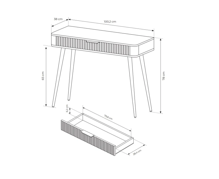 Туалетный столик Perfect Home- Ланте/Lante беж /золото 