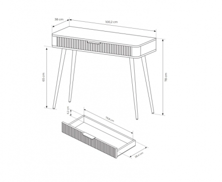 Туалетный столик Perfect Home- Ланте/Lante беж /золото 