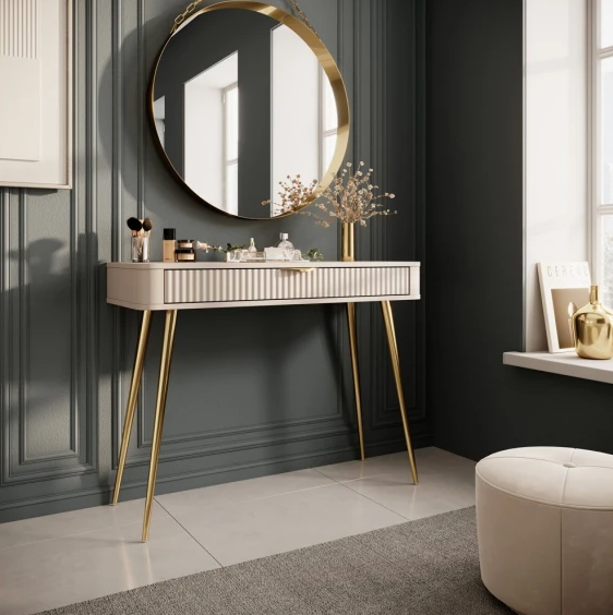 Туалетный столик Perfect Home- Ланте/Lante беж /золото 