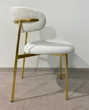 Обеденный стул модерн EXI- EVA Бежевый/Золото