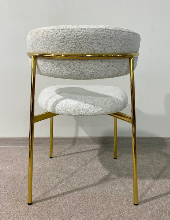 Обеденный стул модерн EXI- EVA Бежевый/Золото