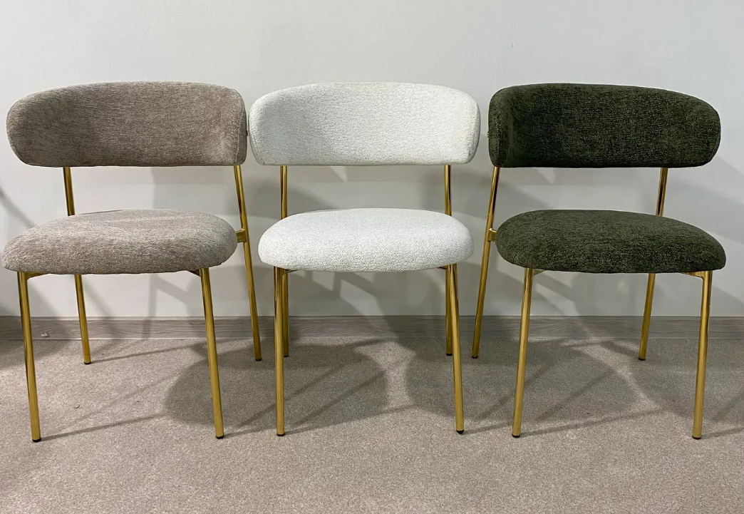 Обеденный стул модерн EXI- EVA Бежевый/Золото