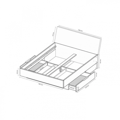 Кровать MRK- Линц Мягкая спинка 180х200 с ящиками без каркаса