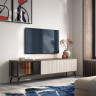 Тумба под ТВ с подсветкой  Perfect Home​ Вичи / Vici​ RTV180 3-дверная Орех/кашемир