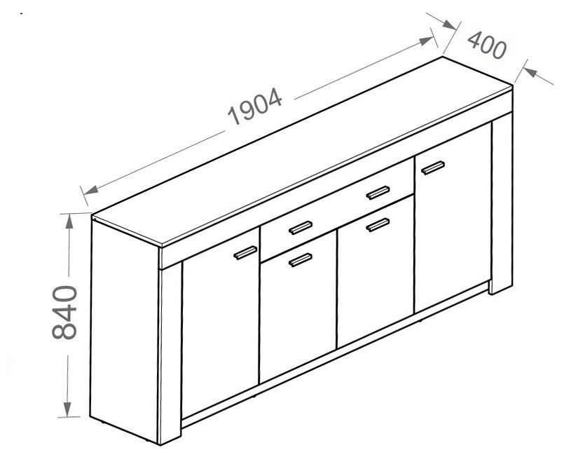 Комод EMB- W1900 (White, Лемберг Oak craft)