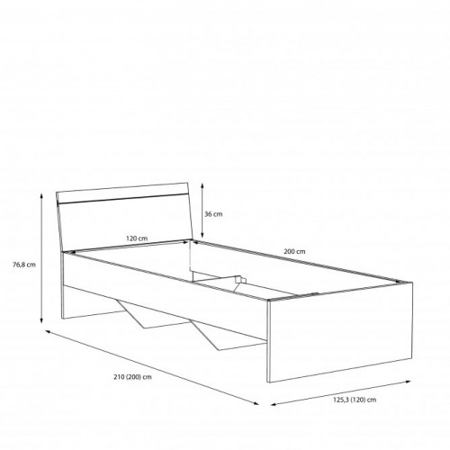 Кровать Forte ARKINA LBLL012 120 дуб артизан-белый
