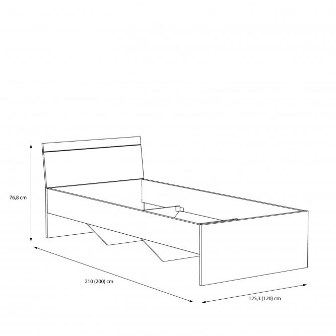 Кровать Forte ARKINA LBLL012 120 дуб артизан-белый