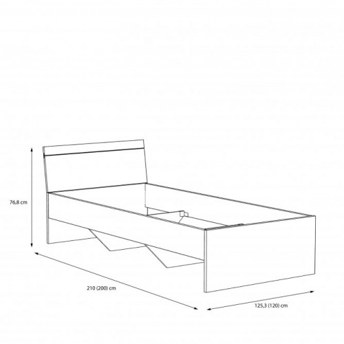 Кровать Forte ARKINA LBLL012 120 дуб артизан-белый