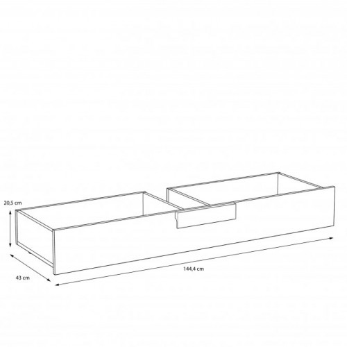 Кровать Forte ARKINA LBLL012 120 дуб артизан-белый